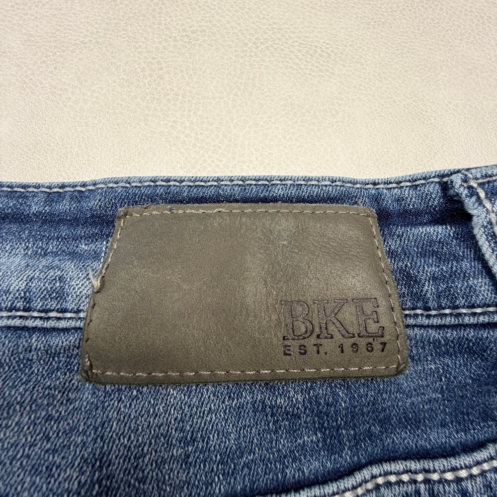 BKE Seth Mens Straight Leg Jeans 44x32 Medium Wash Blue Stretch Denim Whiskered - Picture 12 of 12
